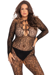Crotchless Lace Bodystocking - RR7084X by René Rofé